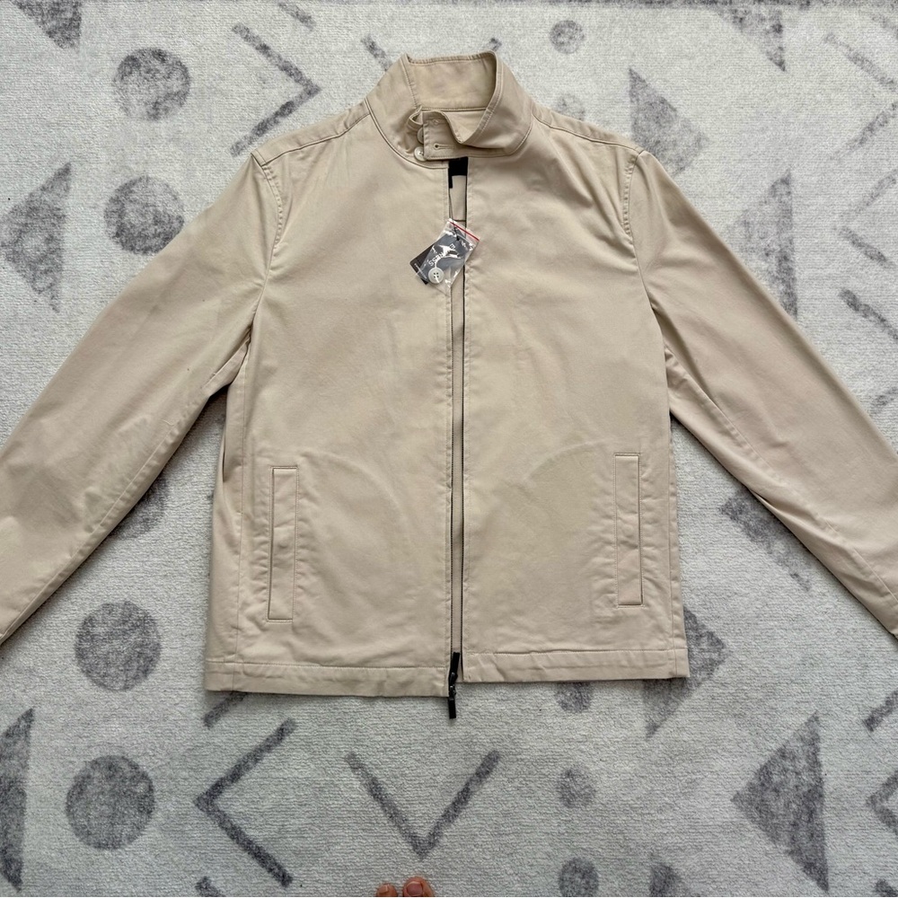 Express Light Beige Jacket with Stand Collar NWT - image 7